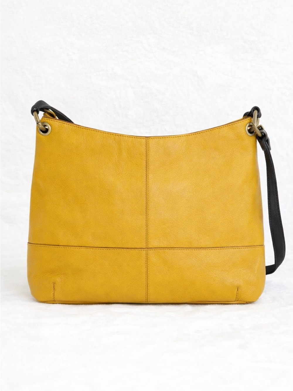 Genuine Leather Mustard Shoulder Bag • Slouchy Soft Tote